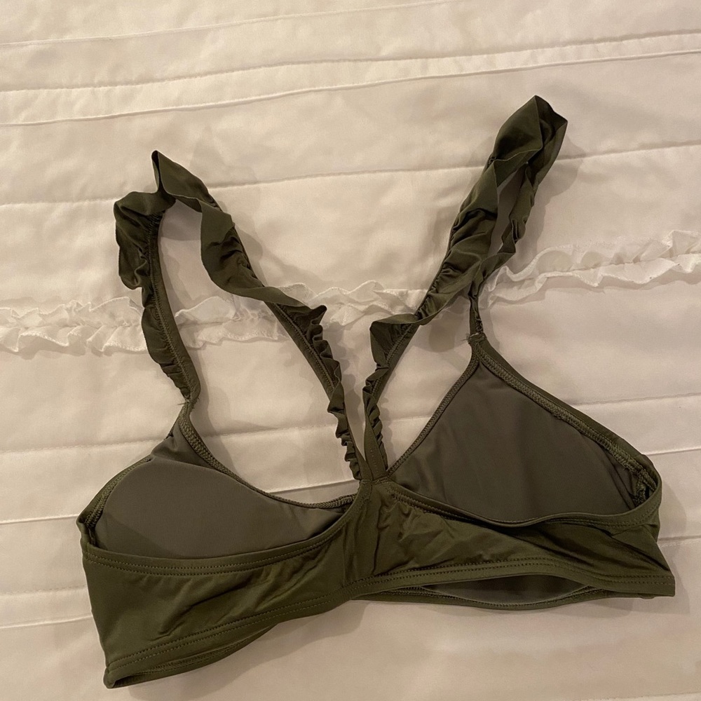 Hunter Green Ruffled Bikini Top - Picture 3 of 4
